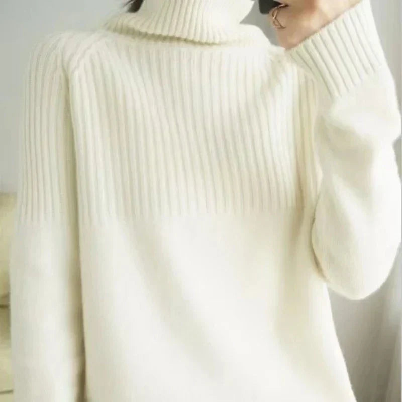 Luan Pull Col Roulé Femme Tricot Doux avec Détails Côtelés & Coupe Moderne Relax, vue 9