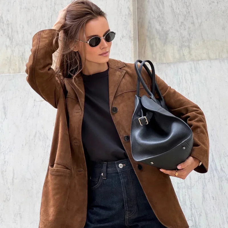 Alana Veste Femme Imitation Suède Élégante, Polyvalente & Idéale pour Mi-Saison, vue 4