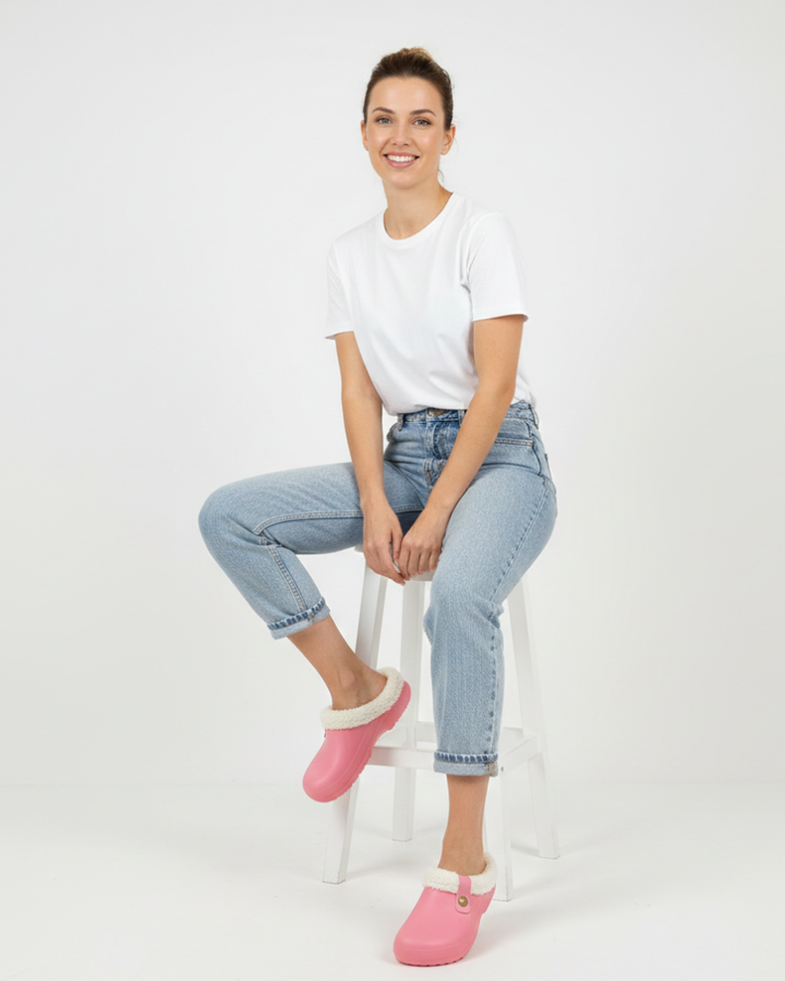 Gwen Briskey Sabots Chauds Femme Chaussons Confort Doublés pour Intérieur & Extérieur, vue 5