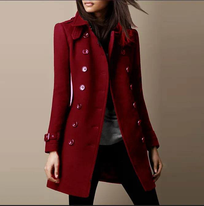 Lucille Manteau Femme Manteau Long Élégant en Laine Prestige au Style Intemporel, vue 4