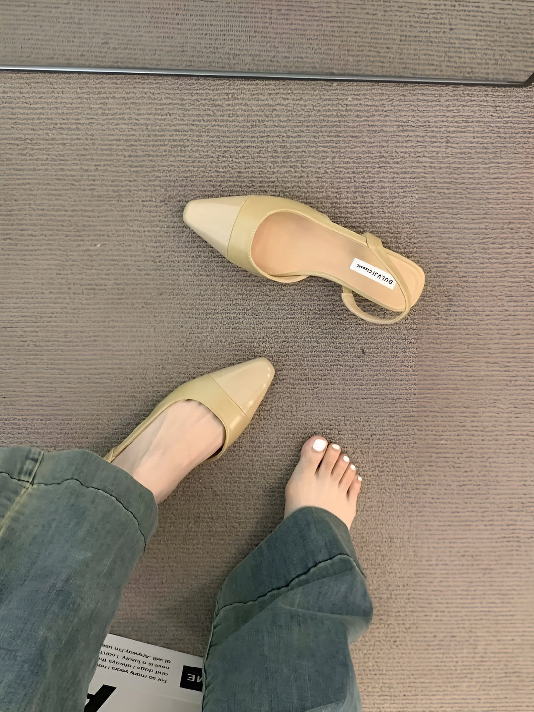 Camille Ballerines Femme Chaussures Élégantes à Bout Pointu & Talon Carré Confortable, vue 13