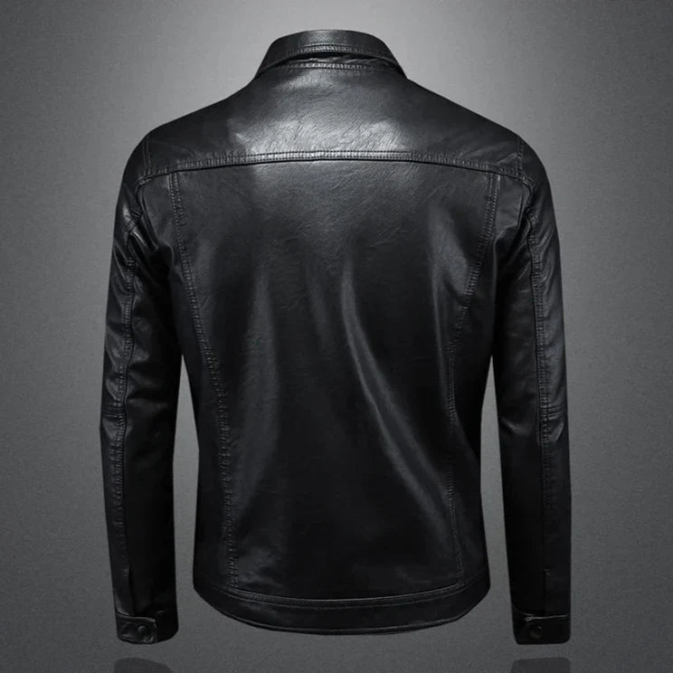 Veste en Cuir Homme – Blouson Biker Cintré à Fermeture Éclair