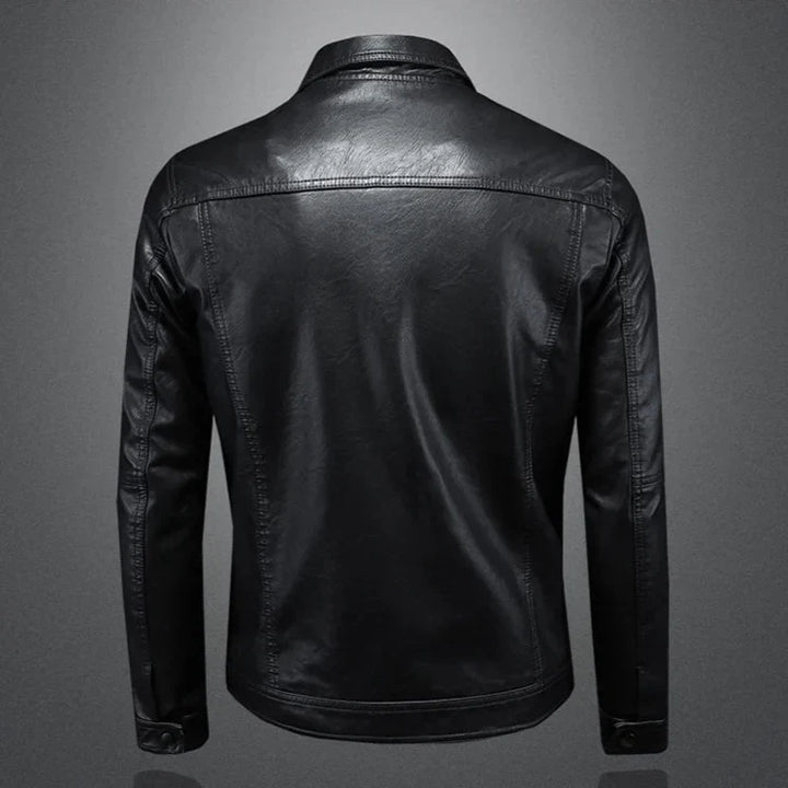 Veste en Cuir Homme – Blouson Biker Cintré à Fermeture Éclair