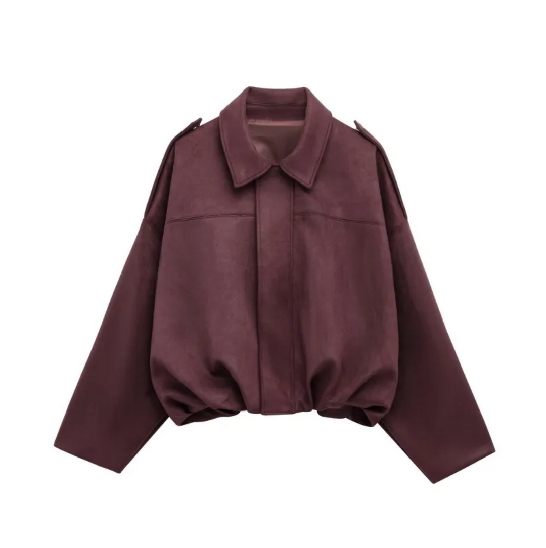 Isla Veste Femme en Daim Blouson Oversize Élégant avec Coupe Moderne & Confort Doux, vue 12