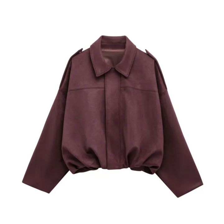 Isla Veste Femme en Daim Blouson Oversize Élégant avec Coupe Moderne & Confort Doux, vue 12
