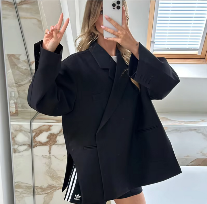 Yusra Blazer Oversize Femme Veste Élégante Moderne avec Coupe Fluide & Tissu Structuré, vue 3