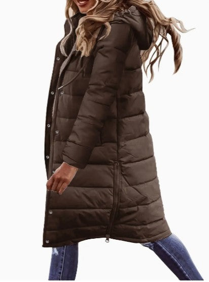 Evie Doudoune Longue Femme Manteau Hiver Chaud avec Capuche & Coupe Élancée Légère, vue 11