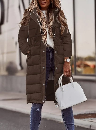 Evie Doudoune Longue Femme Manteau Hiver Chaud avec Capuche & Coupe Élancée Légère, vue 6