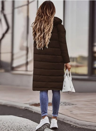 Evie Doudoune Longue Femme Manteau Hiver Chaud avec Capuche & Coupe Élancée Légère, vue 8
