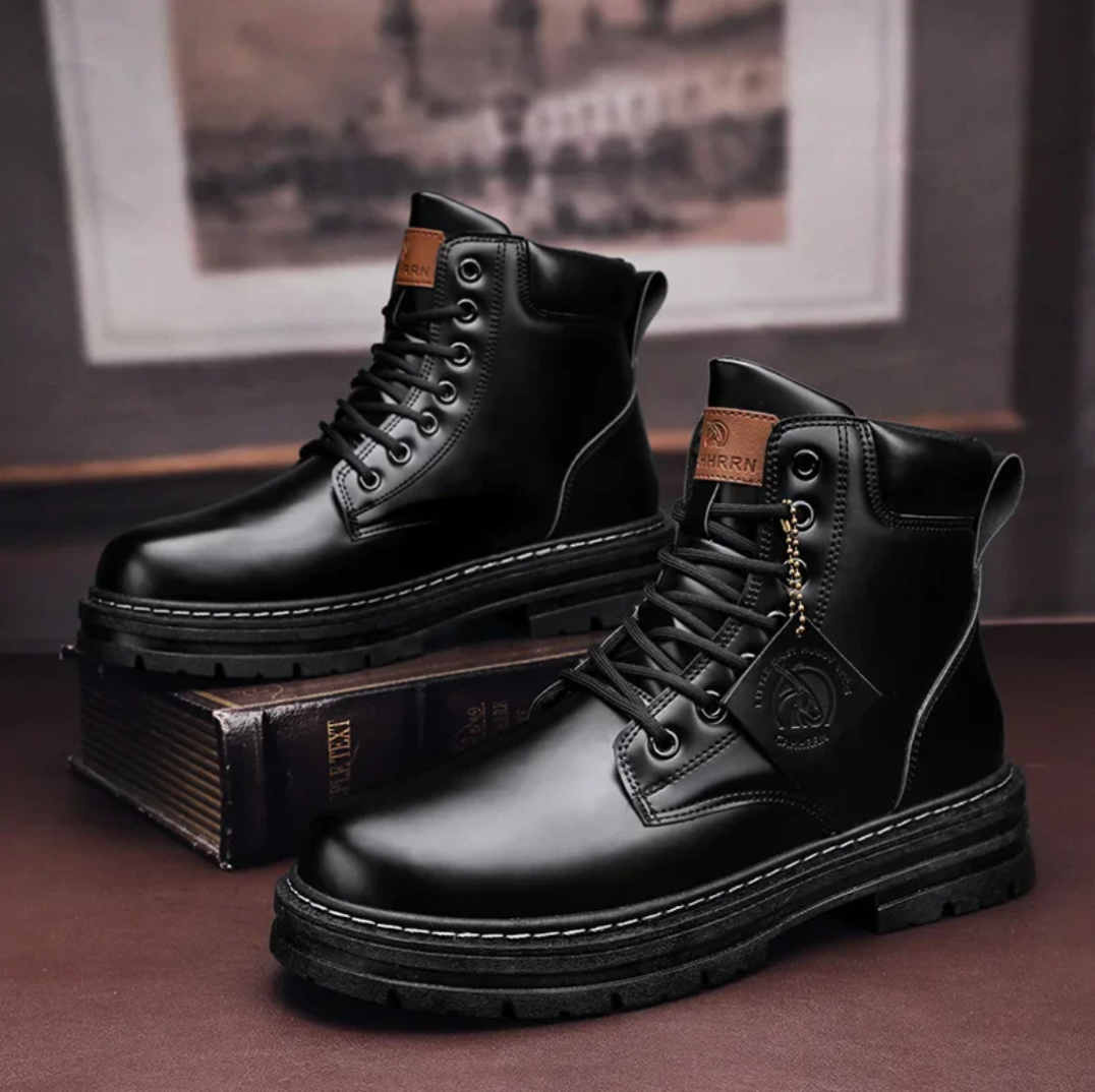 Marlon Bottes à Lacets pour Homme Chaussures en Cuir Confortables avec Soutien de Voûte Plantaire & Semelle Antidérapante, vue 3