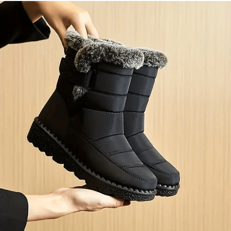 Avianna Bottes Hiver Femme Design Matelassé Doublé Fourrure avec Semelle Déperlante Durable, vue 3