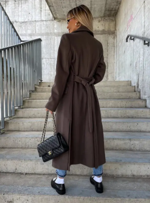 Talia Manteau Long Femme Trench Hiver Élégant avec Ceinture & Doublure Chaude, vue 8
