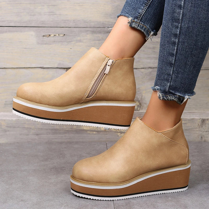 Felise Bottines Femme Bottes à Semelle Plateforme Élégantes avec Zip, Confortables et Durables, vue 23