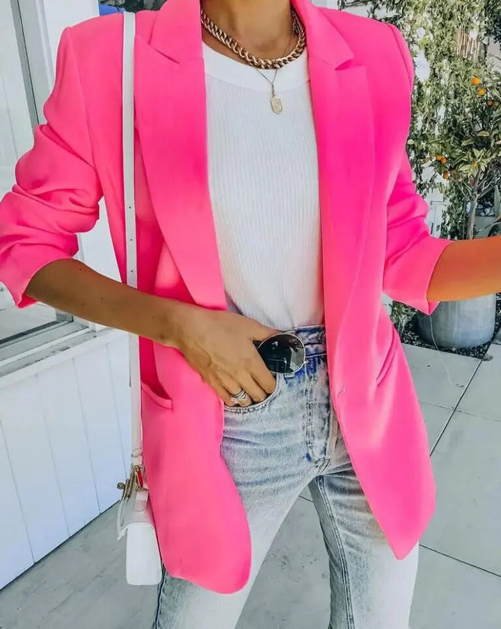 Raine Blazer Femme - Coupe Oversize, Simple Boutonnage, Col à Revers - Élégance Tailleur pour Bureau et Soirées, vue 4