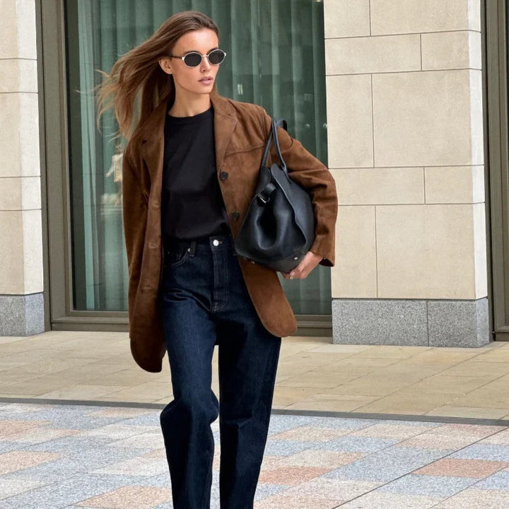Alana Veste Femme Imitation Suède Élégante, Polyvalente & Idéale pour Mi-Saison, vue 5