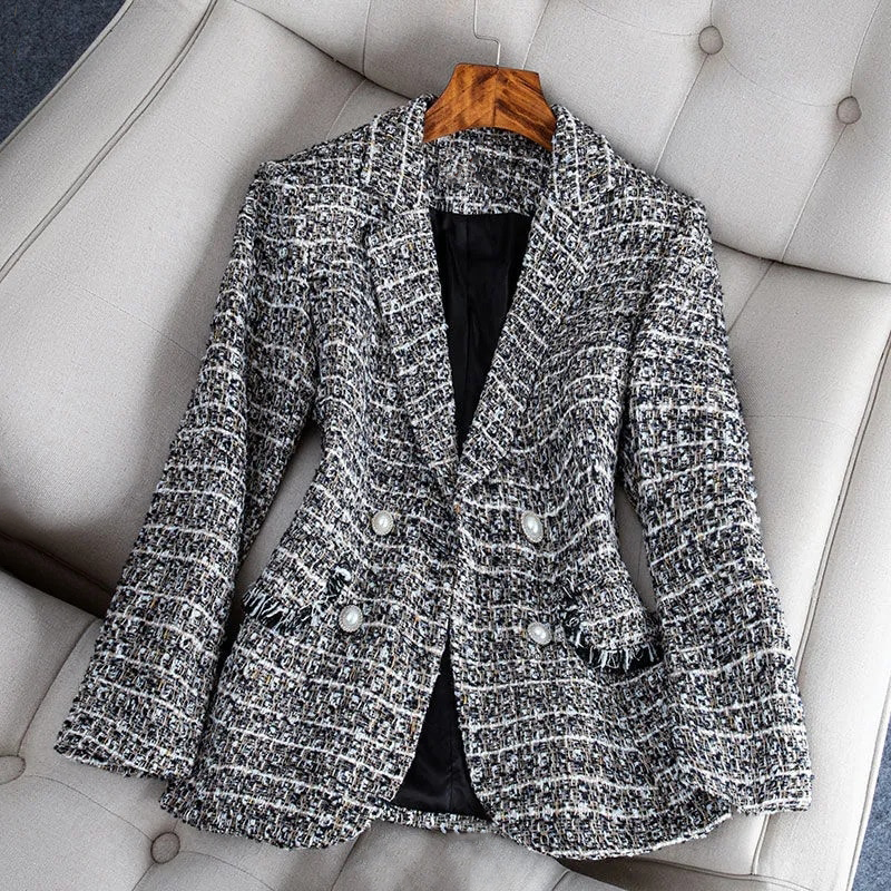 Nataly Blazer Femme Blazer en Tweed Élégant & Moderne pour un Style Chic Polyvalent, vue 2