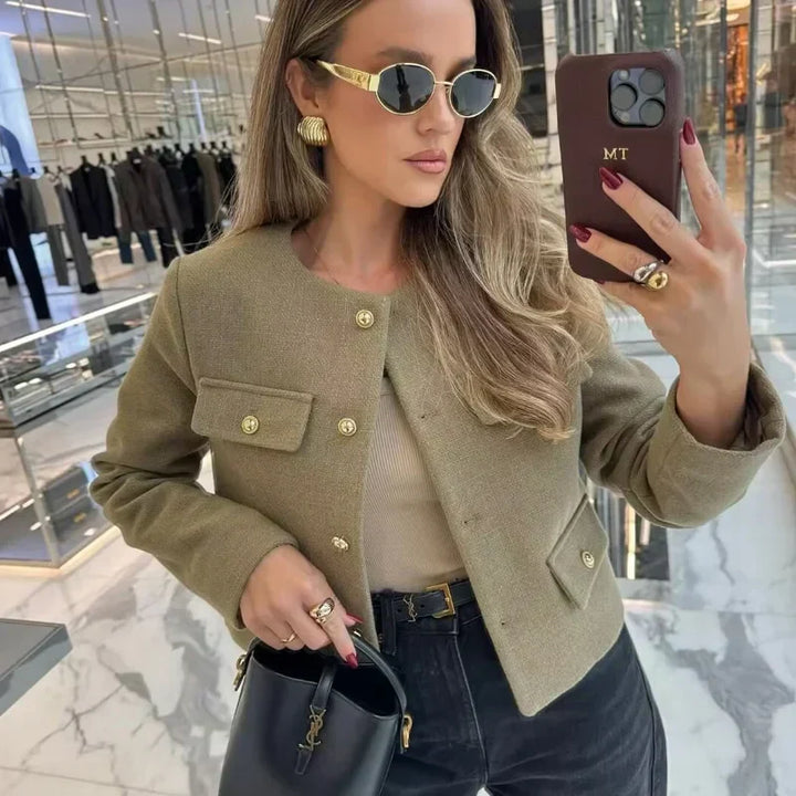 Maisy Manteau Femme Manteau Classique Élégant avec Boutons Décoratifs Chic, vue 3