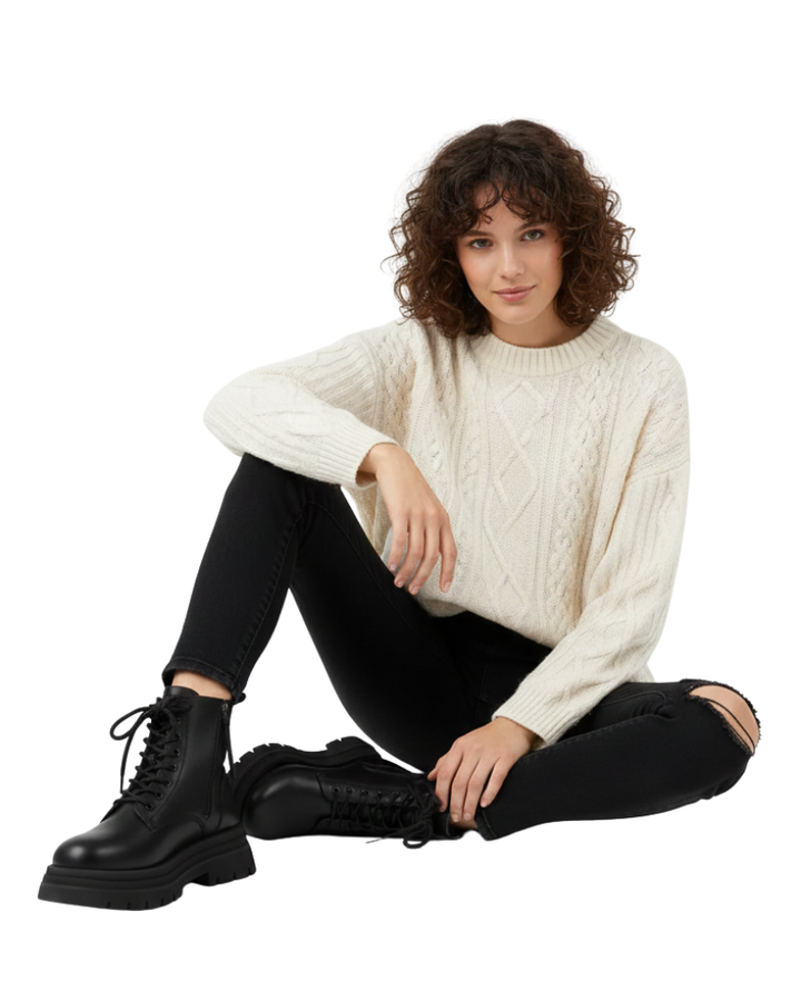 Madeline Bottines Femme à Lacets Semelle Épaisse Stable, Style Combat & Look Urbain, vue 2