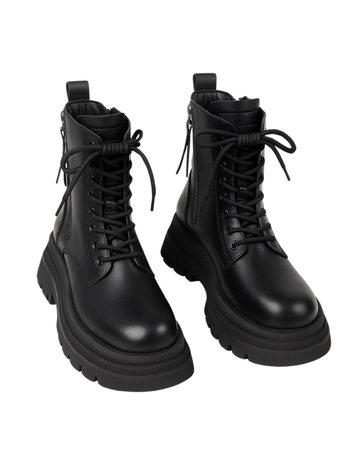 Madeline Bottines Femme à Lacets Semelle Épaisse Stable, Style Combat & Look Urbain