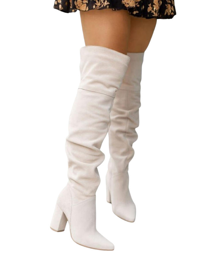 Laila Bottes Hautes Femme à Talons Bottes Élégantes Longues pour Looks Chic