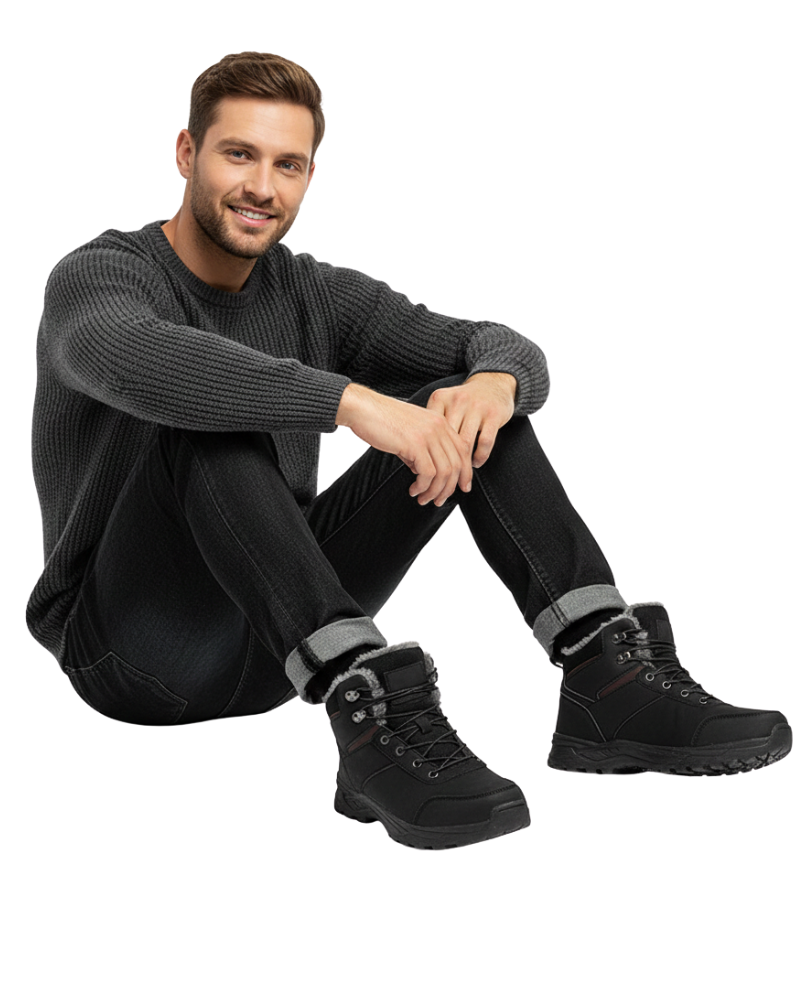 Angelo Bottes d’Hiver Homme Doublure Fausse Fourrure Chaude & Semelle Antidérapante, vue 3