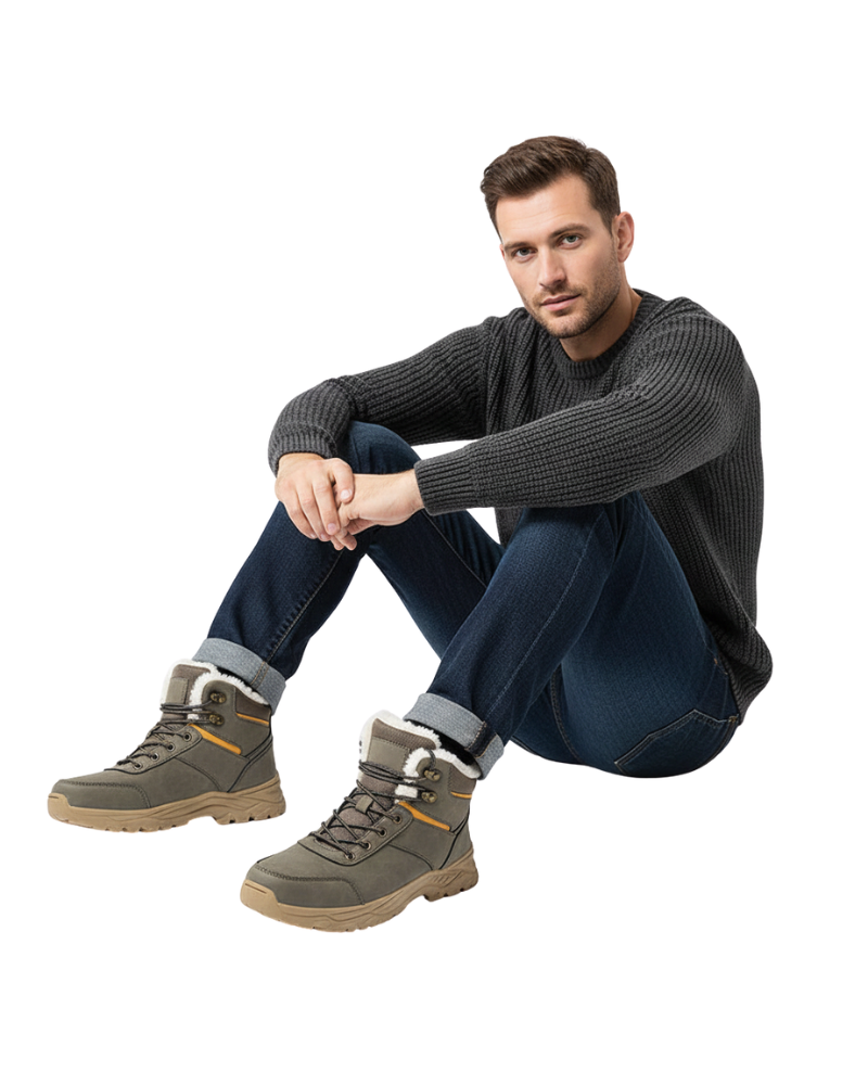 Angelo Bottes d’Hiver Homme Doublure Fausse Fourrure Chaude & Semelle Antidérapante, vue 4