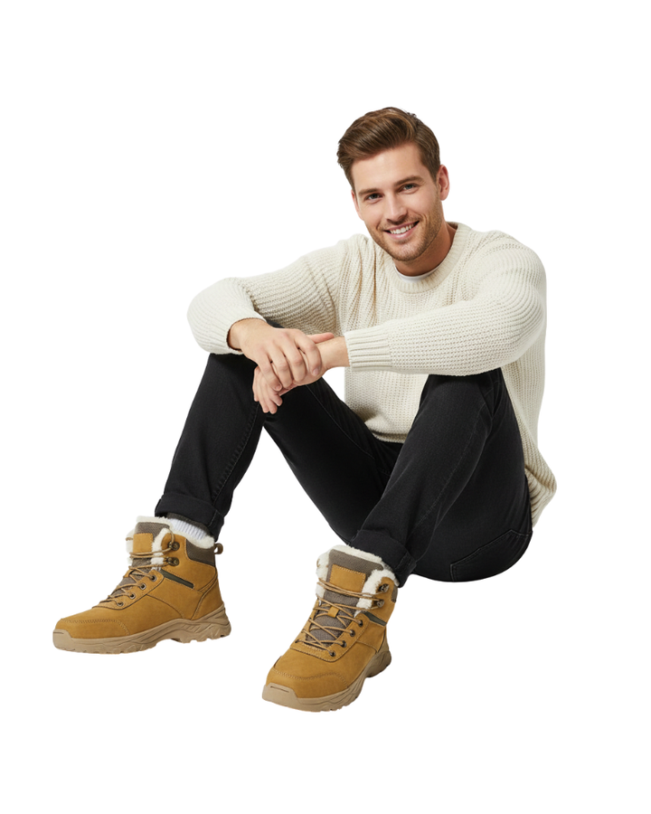 Angelo Bottes d’Hiver Homme Doublure Fausse Fourrure Chaude & Semelle Antidérapante, vue 5