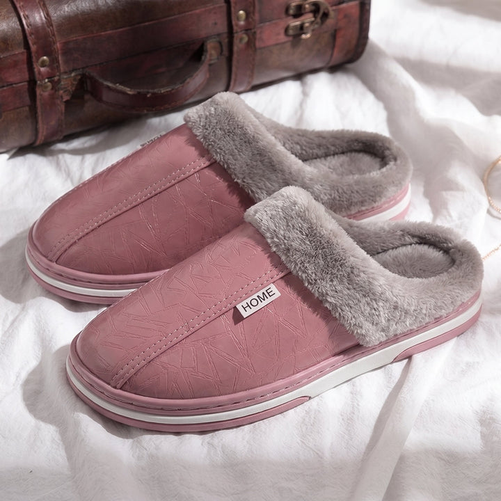 Women's Warm Lined Slippers – Non-Slip and Water-Repellent Indoor Slippers for Winter