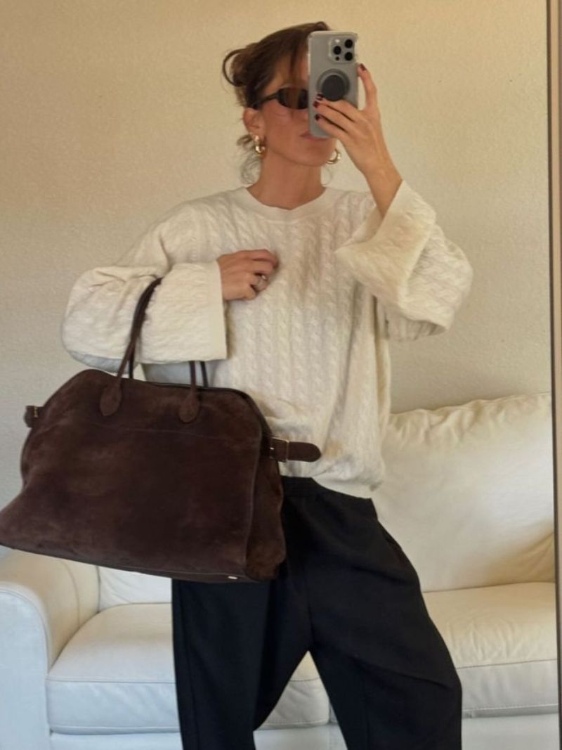 Celine Sac Bandoulière Femme Sac en Cuir pour Usage Quotidien, Travail et Voyage, vue 11