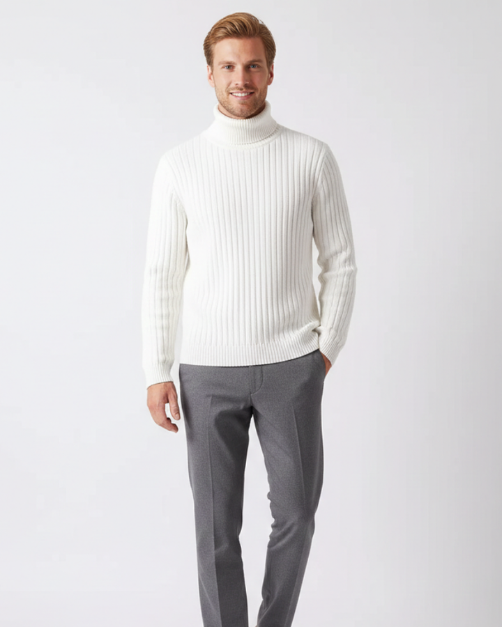 James Pull Col Roulé Homme Maille Côtelée Confortable, Chaud & Élégant, vue 2