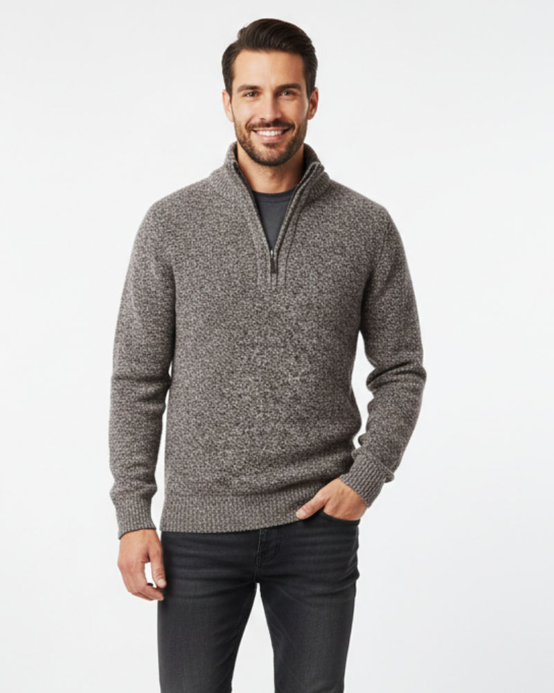 Evan Pull Homme Demi-Zip Sweat Chaud et Confortable Coupe Regular au Style Intemporel, vue 2