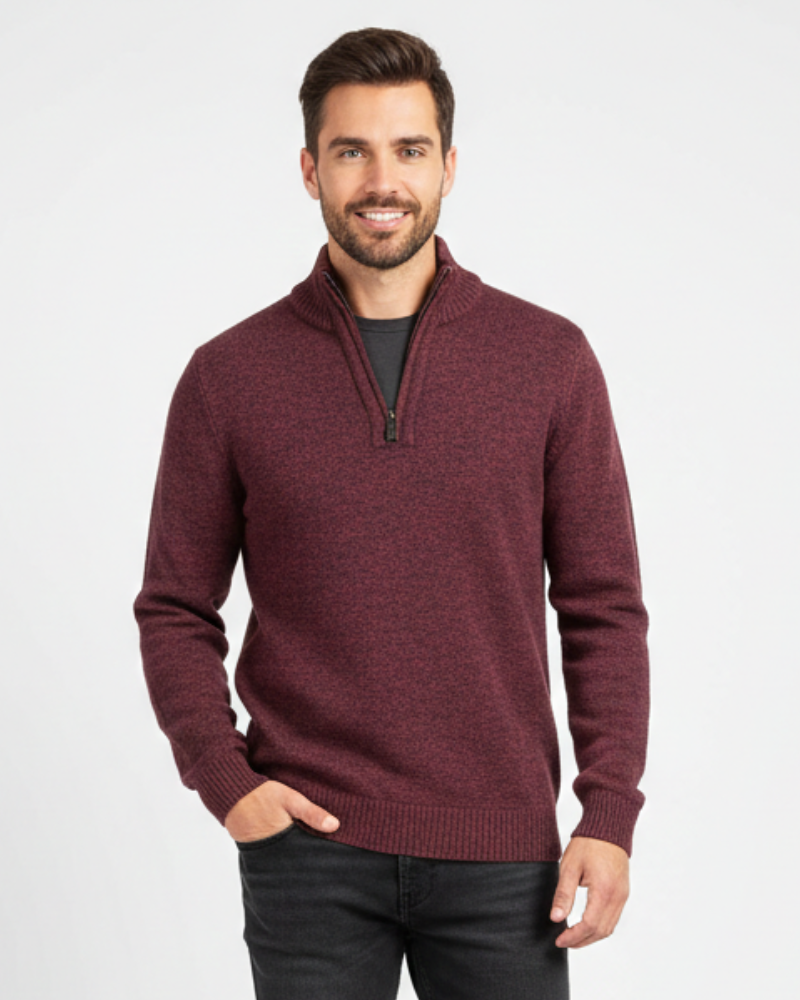 Evan Pull Homme Demi-Zip Sweat Chaud et Confortable Coupe Regular au Style Intemporel, vue 4