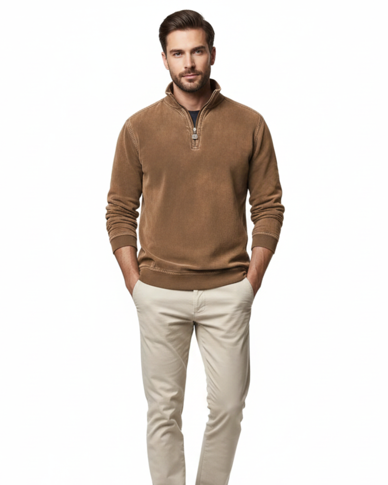 Luka Pull Polaire Homme à Quart de Zip Sweat Chaud Regular Fit Casual Automne & Hiver, vue 2
