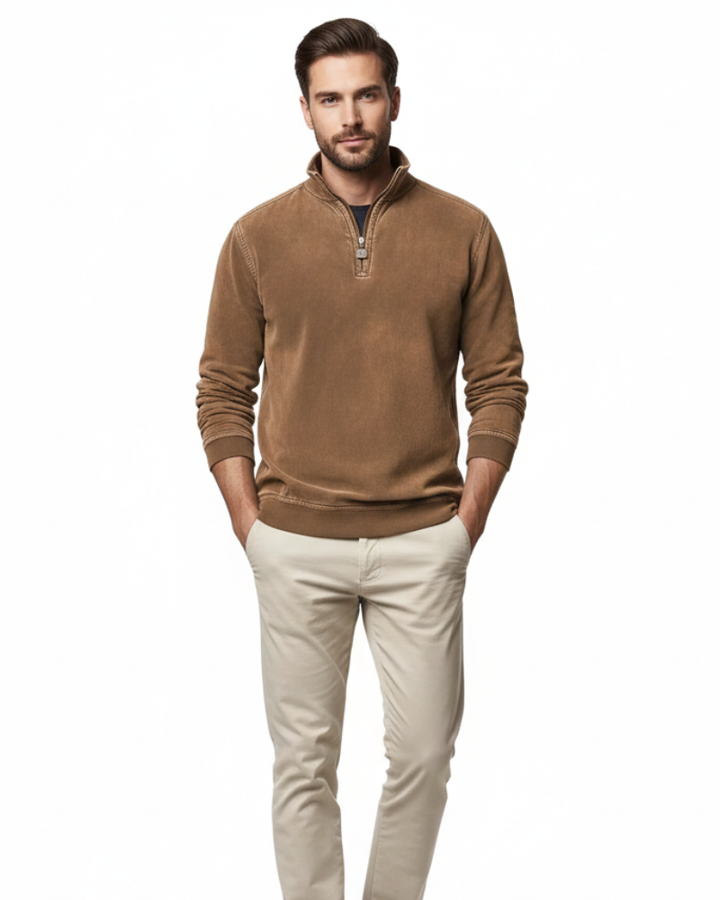 Luka Pull Polaire Homme à Quart de Zip Sweat Chaud Regular Fit Casual Automne & Hiver, vue 2