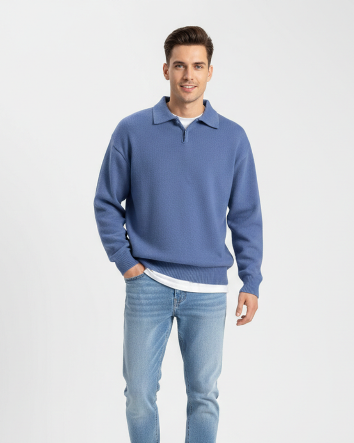 Jameson Polo Tricot Homme Pull Smart Casual avec Col Classique & Fermeture Boutonnée, vue 2