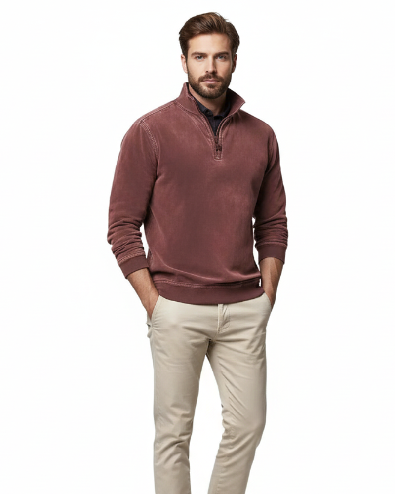 Luka Pull Polaire Homme à Quart de Zip Sweat Chaud Regular Fit Casual Automne & Hiver, vue 3