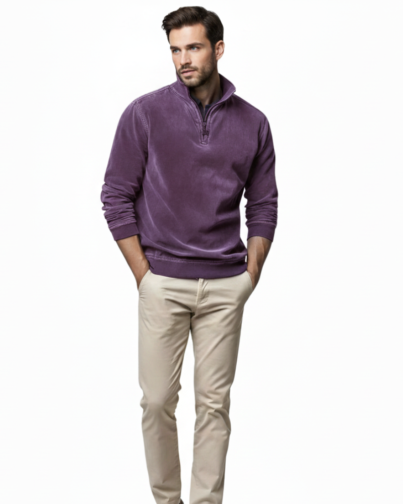 Luka Pull Polaire Homme à Quart de Zip Sweat Chaud Regular Fit Casual Automne & Hiver, vue 4