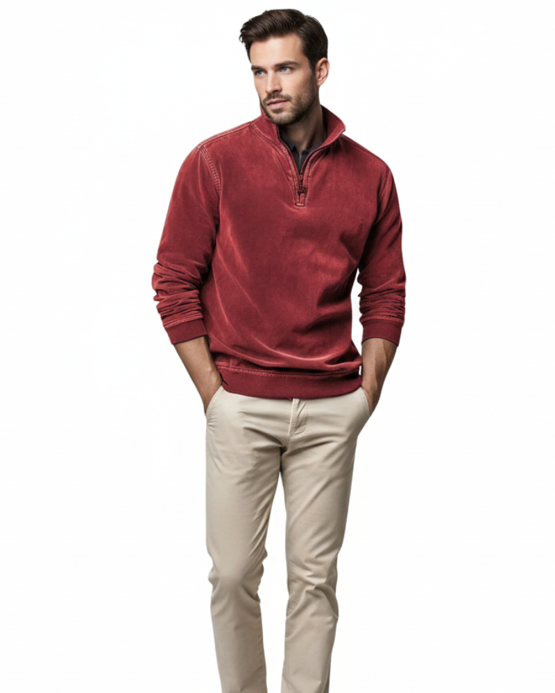 Luka Pull Polaire Homme à Quart de Zip Sweat Chaud Regular Fit Casual Automne & Hiver, vue 5