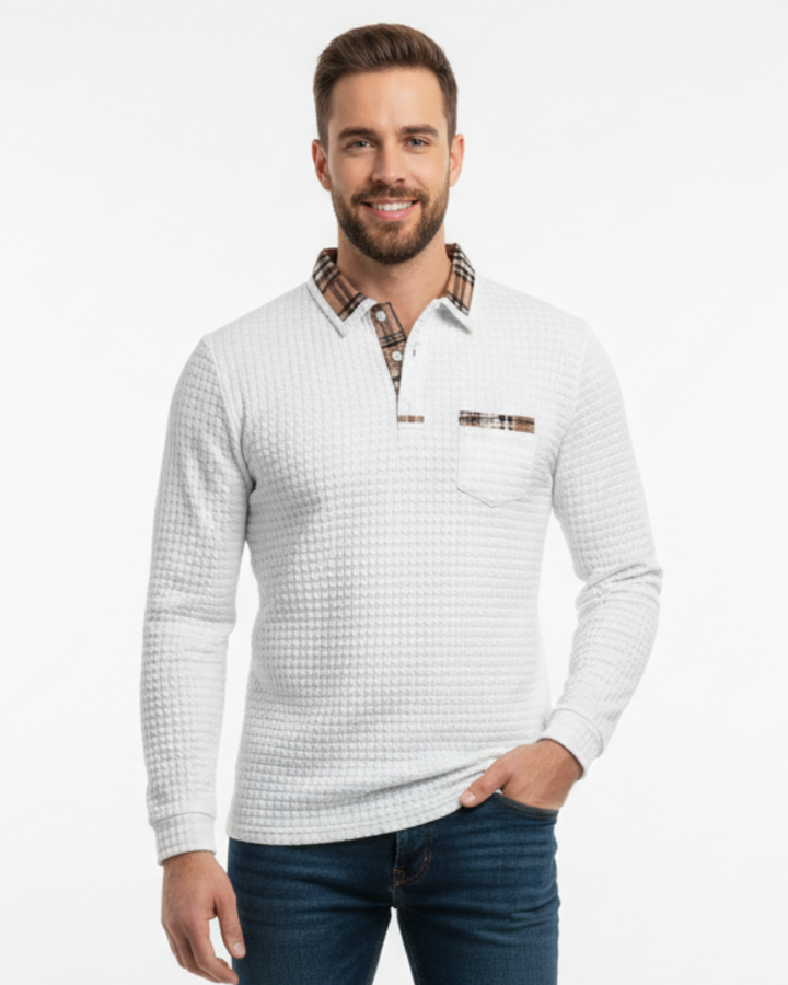 Julian Polo Homme à Carreaux Polo Élégant en Coton Respirant avec Col Classique, vue 4
