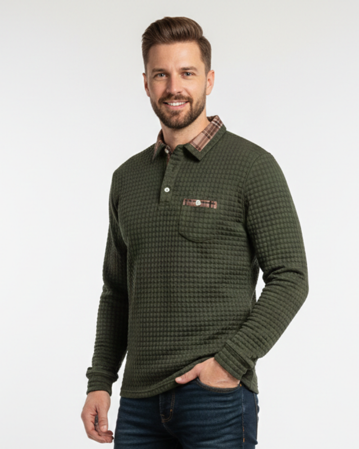 Julian Polo Homme à Carreaux Polo Élégant en Coton Respirant avec Col Classique, vue 5