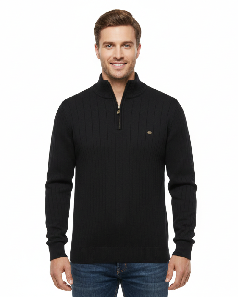 Simon Pull Homme Demi-Zip Texturé Maille Structurée & Style Moderne, vue 4