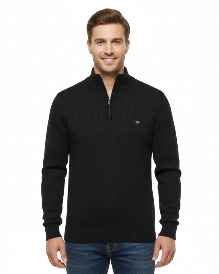 Simon Pull Homme Demi-Zip Texturé Maille Structurée & Style Moderne, vue 4