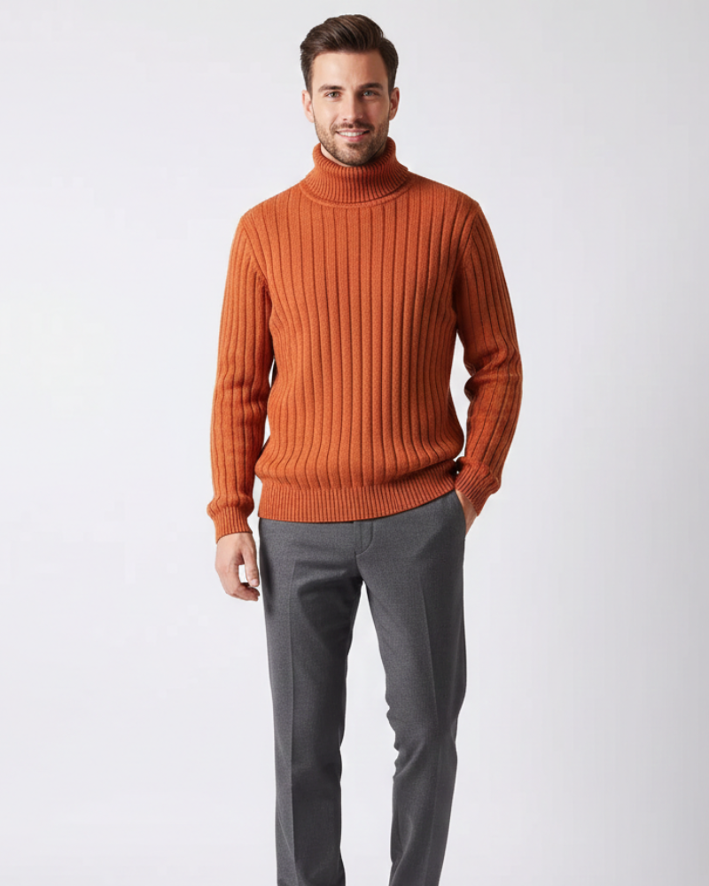 James Pull Col Roulé Homme Maille Côtelée Confortable, Chaud & Élégant, vue 5