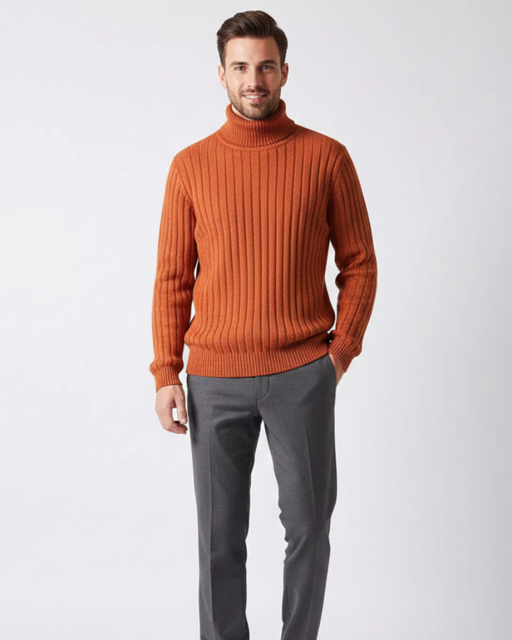 James Pull Col Roulé Homme Maille Côtelée Confortable, Chaud & Élégant, vue 5
