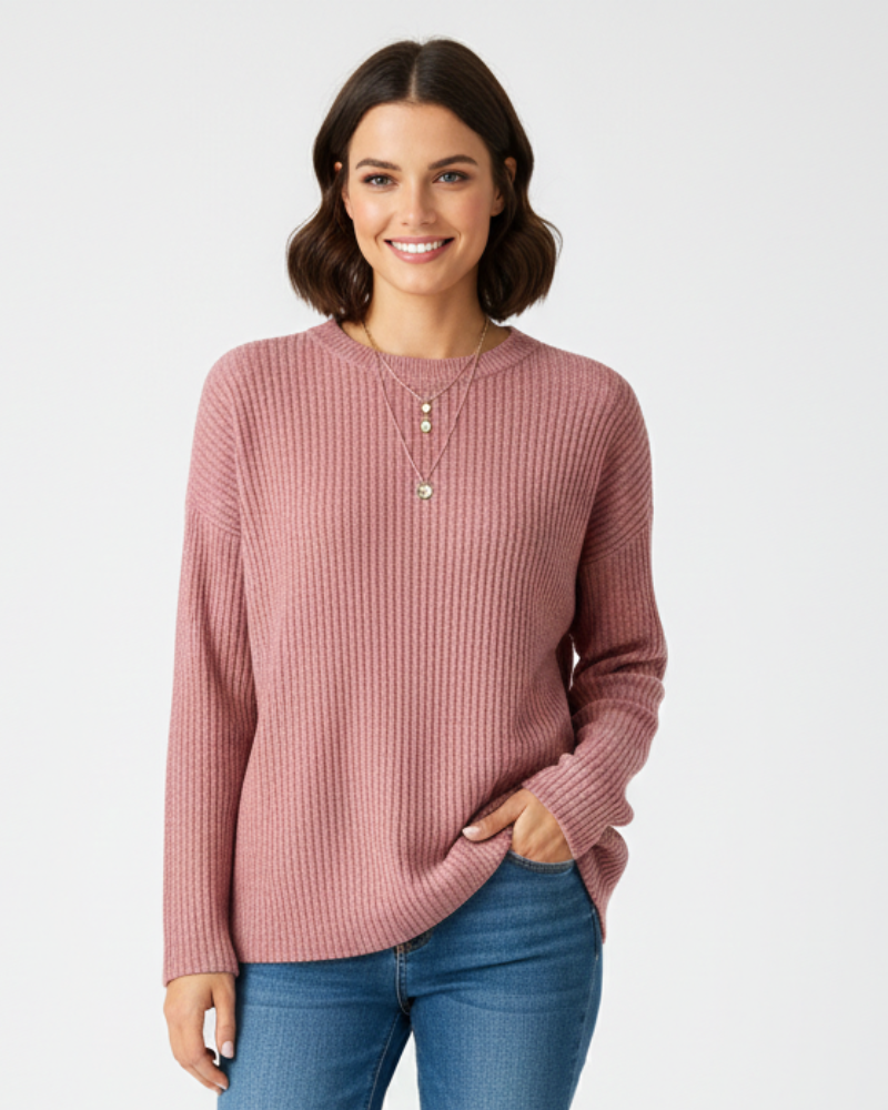 Jamily Pull Femme Classique à Manches Longues Pull Casual Confortable au Style Intemporel