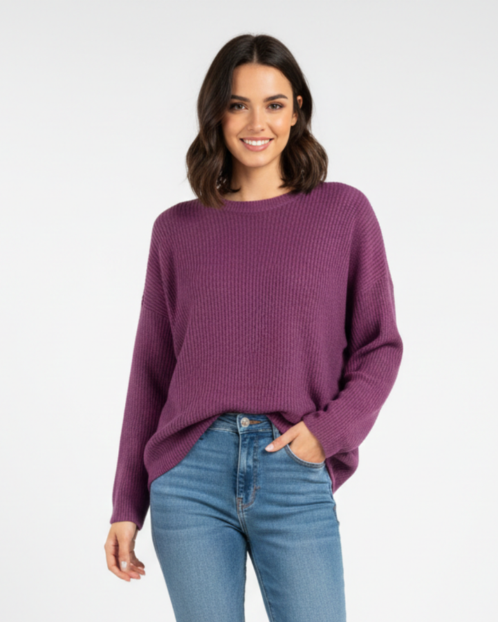 Jamily Pull Femme Classique à Manches Longues Pull Casual Confortable au Style Intemporel, vue 5