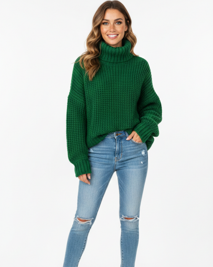 Ember Pull Col Roulé Femme Tricot Chaud Élégant Coupe Regular avec Manches Longues, vue 4