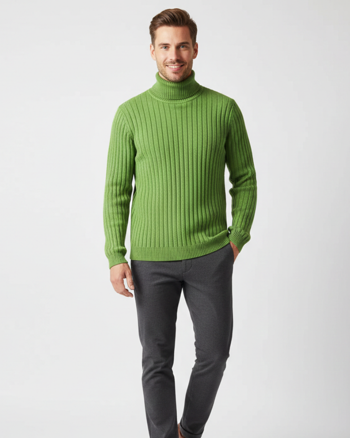 James Pull Col Roulé Homme Maille Côtelée Confortable, Chaud & Élégant, vue 4