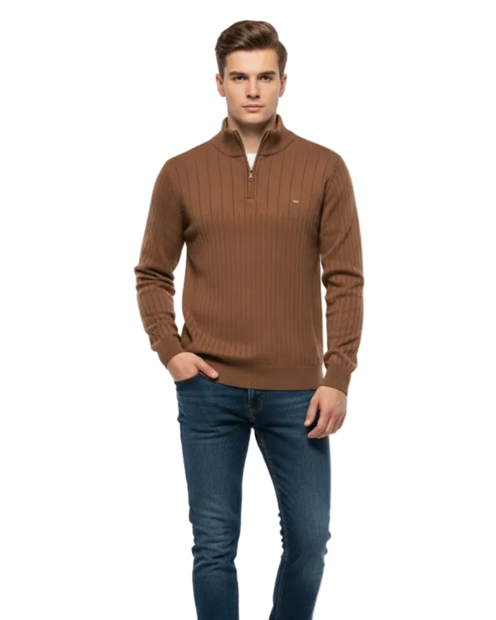 Simon Pull Homme Demi-Zip Texturé Maille Structurée & Style Moderne, vue 5