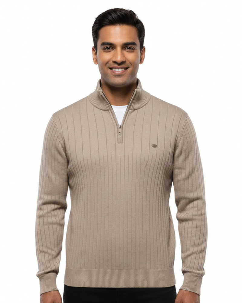 Simon Pull Homme Demi-Zip Texturé Maille Structurée & Style Moderne, vue 2